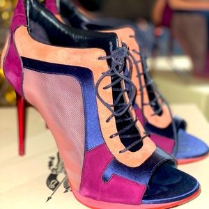 Burberry peep toe ankle bootie